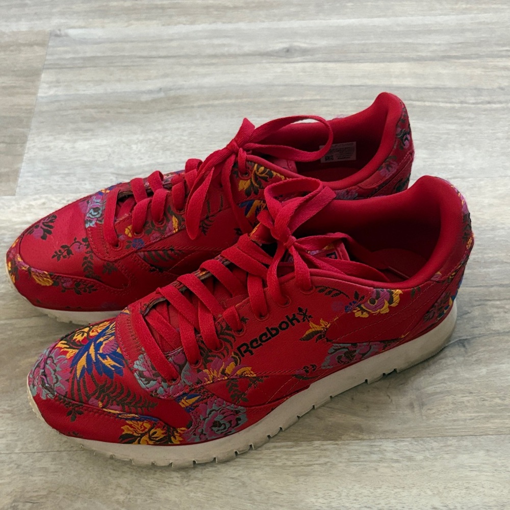 Reebok Women's Red Multicolor Floral Sneakers